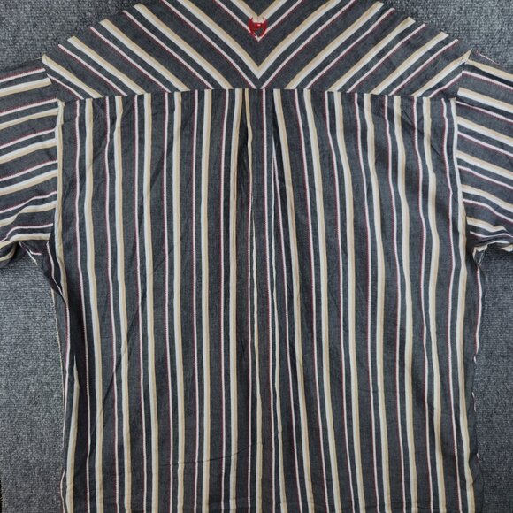 Phat Farm Men Long Sleeve Button Up Shirt Striped Western 2XL Gray Colorful - Picture 15 of 16